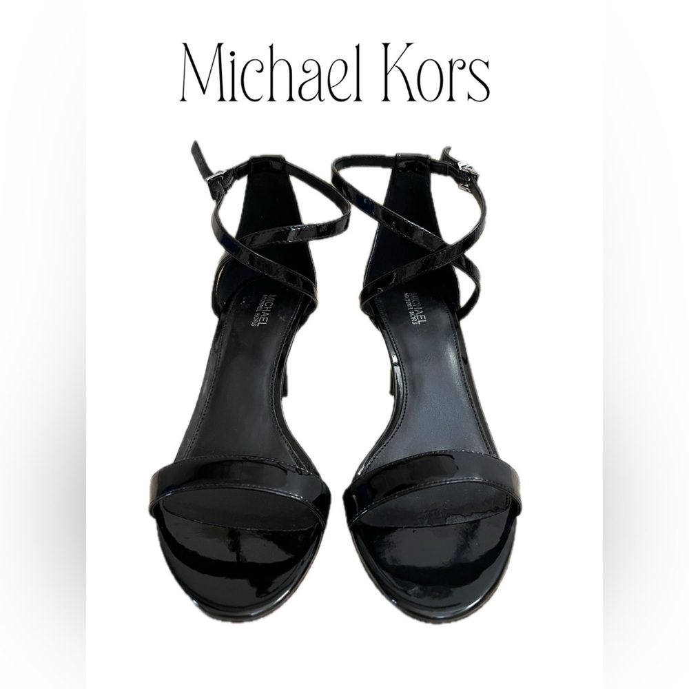 SB15 Michael Kors Women’s Ava Patent Leather Sandal Size 8.5